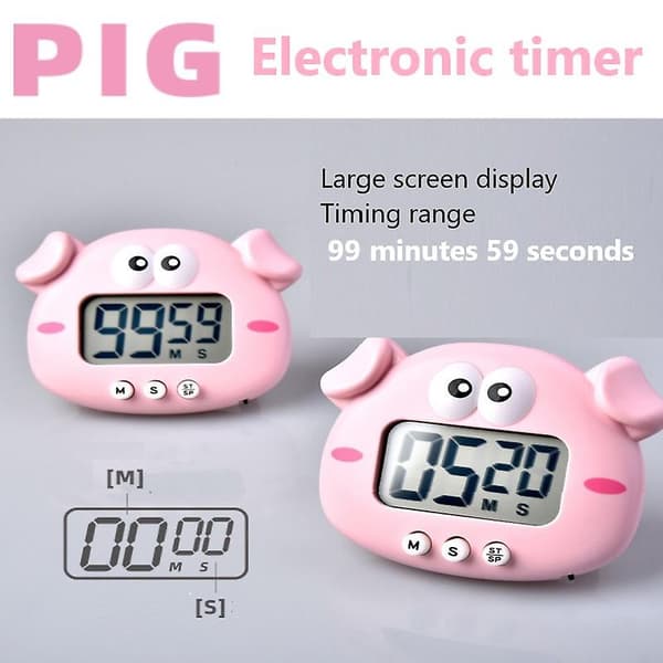 Køkken Timer, Sød Tegneserie Dyr Nedtællingstimer, Digital Koge Gris