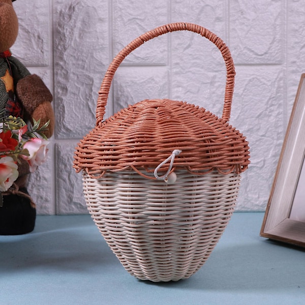 Hemdekor Barn Handvävd Söt Form Organizer Korg Rattan Ekologisk