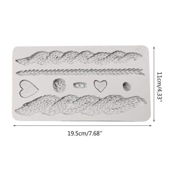 3D Fondant Sweater Texture Chokolade Slikforme Polymer Craft Art DIY Silikoneforme