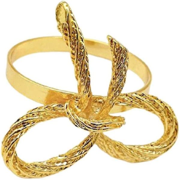 Servietringe, søde sløjfemønstrede servietringe til bar, restaurant, julefest, middag, valentinsdag dekoration guld 1 stk.