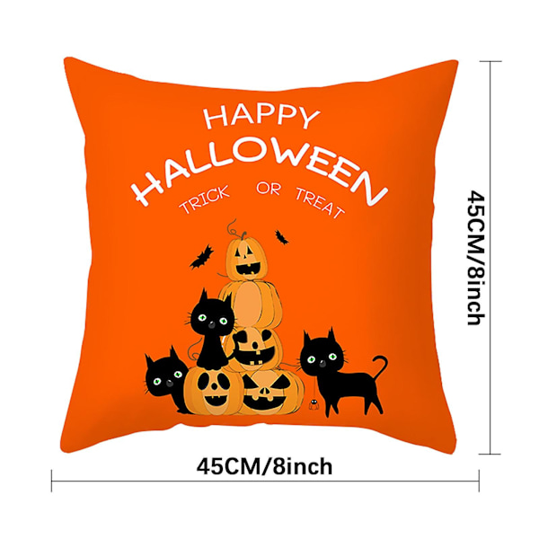 Halloween putetrekk dekorasjon heksehatt pute 4 stk