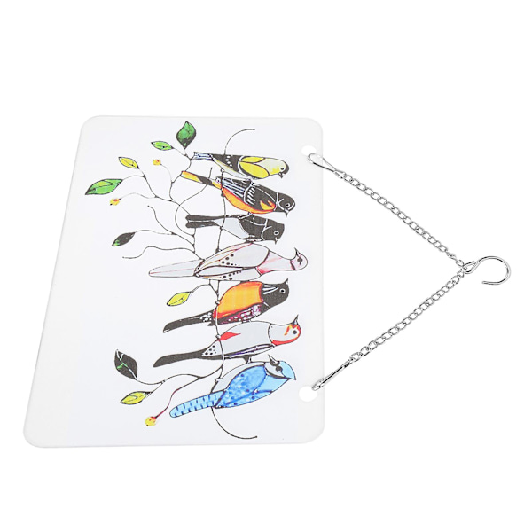 Fåglar på en tråd glasfönsterpanel solfångare - 20x12,5 cm rektangulär platta - Present till fågelälskare