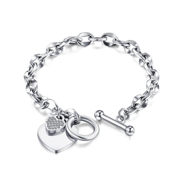 Rustfrit stål charmearmbånd. Moderigtigt titanium stål charmearmbånd med Ot-spænde til kvinder Xmasstyle259