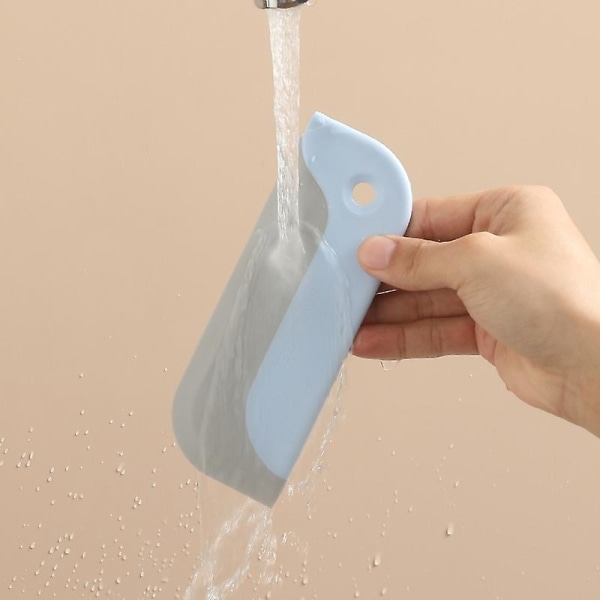 Blå 2-pack liten badrumsspegel-squeegee, köksbänks-squeegee, torkare för rengöring
