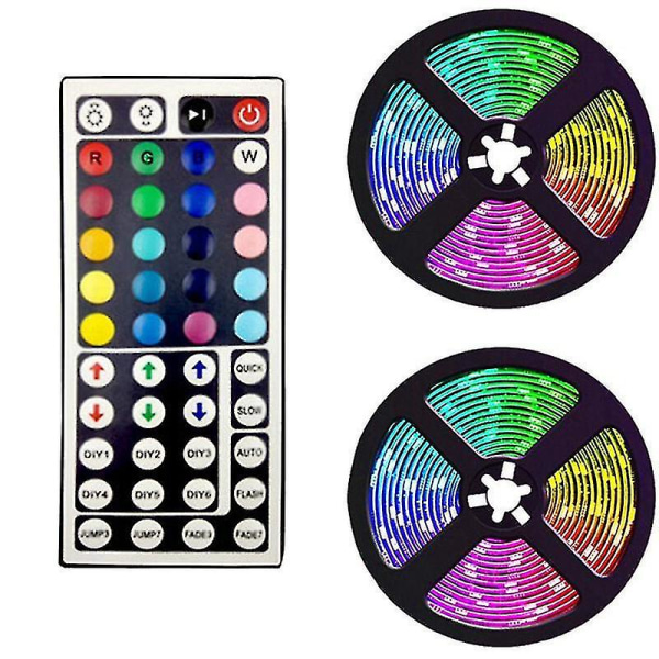10m LED-lysstripe med 44 taster Fleksibel RGB-lysstripe EU