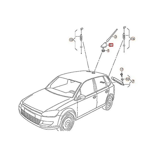 6r0035501c Auton Gsm Gps Am Fm Radioantenni Pohja Istuimen Kattoantenni Pohja Satnav Radio