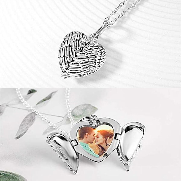 Hjerte Sublimering Custom Photo Printable Halskæder Angel Wing Vedhæng Ornamenter