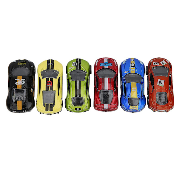 6 stk. 1:64 Legering Bil Legetøj Simulering Racing Bil Model Børn Børn PullBack Bil Legetøj (PullBack Bil Sæt )