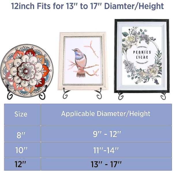 Forbedret skridsikker 12-tommer tavle-displaystativ, billedramme, staffeli-displaystativ, bogdisplaystativ, 4 tommer (2 stk.) -- 2-pak