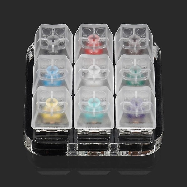 9 Key Caps Testing Tool Gateron Mx Switches Keyboard Tester Kit G Shaft Clear Keycaps Sampler Pcb Mechanical Keyboard
