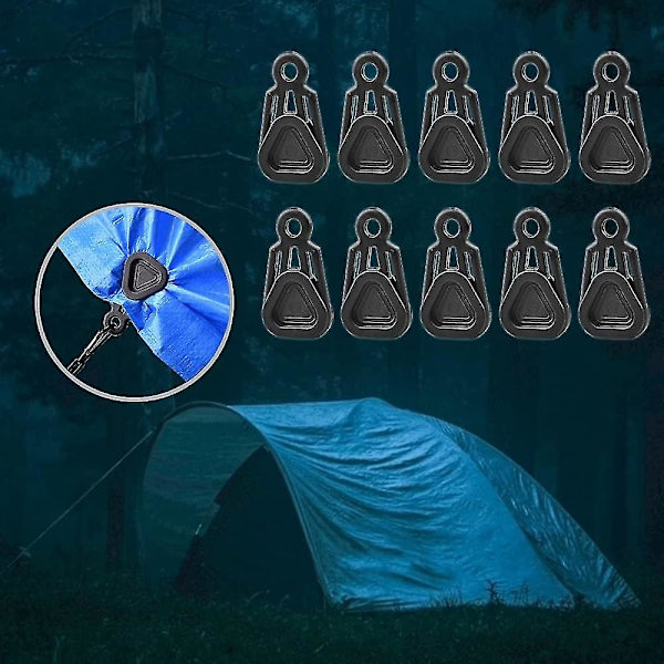 10 st tunga tältklämmor vindrepklämma markis dragpunkt klämma camping tältkrok vindtät repkrok klämma tälttillbehör (färg: Grön Storlek: A)