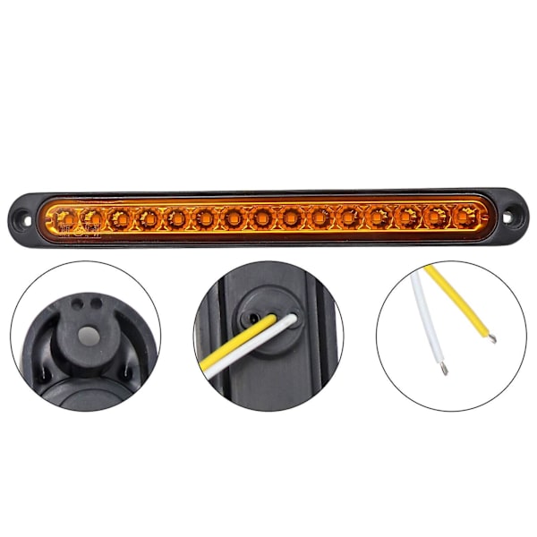 2 st Bärnsten 15LED Bil Lastbil Drl Ljus Bar Broms Bakre Blinkers Stopp Svans Remsa