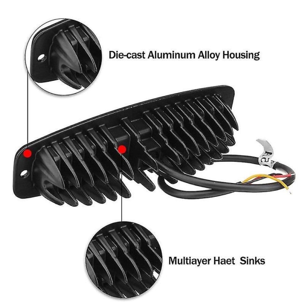 2x 7 tum Dubbelfärgad 100w LED Arbetsljusramp Infälld Montering Flood Kördimma