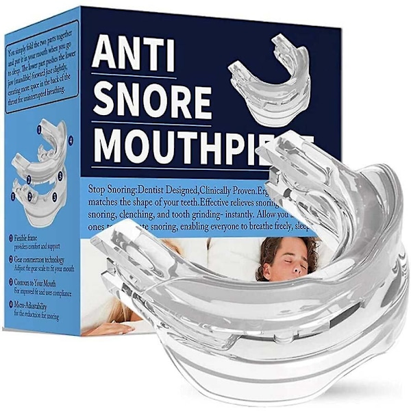 Anti-Snore Mundstykke, Enhed Søvn Hjælp Justerbar Mundfri Knopper Varmt