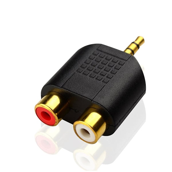 Portable Gold-plated 3.5mm Stereo Plug To 2rca Red White Female Connector