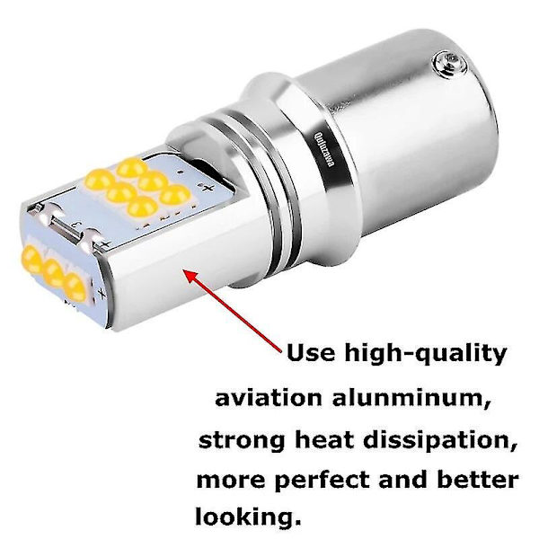 2 stk 1156 Ba15s 7506 P21w R5w Super Bright 1800lm Led-pærer Bil Blinklys Bremslys Auto Bakre Tåkelys Hvit Rød Gul 12v