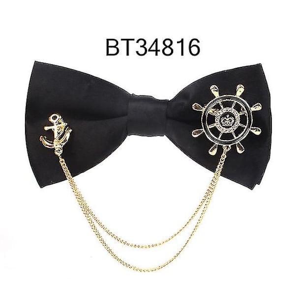 Mænd Sort Butterfly Metal Dekoration Butterfly Slips til Mænd Kvinder Uniform Krave Butterf Butterflyknop Voksen Dragt Butterfly Slips Kravatten Mænd Butterfly Slips bt34816