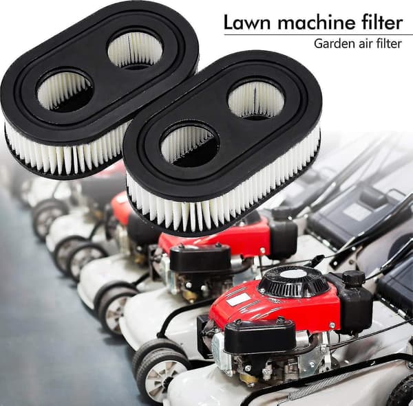 2 st gräsklipparluftfilter Kompatibelt med Briggs & Stratton, 593260, Svart