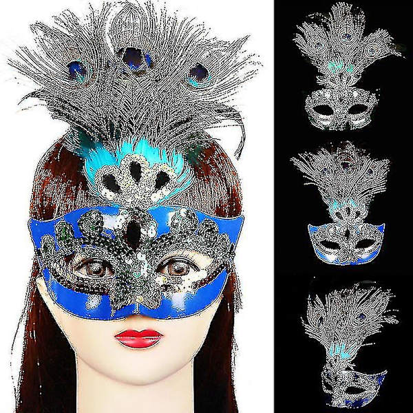 Masquerade-karnevaalin naamiaispuku Riikinkukkosulka Maski
