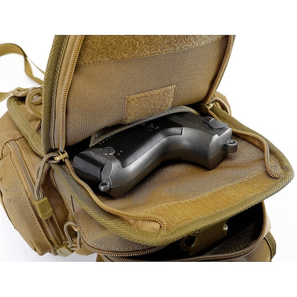 Tactical Edc Sling Bag, Sling Shoulder Assault Range Rygsæk til skjult bære, Khaki