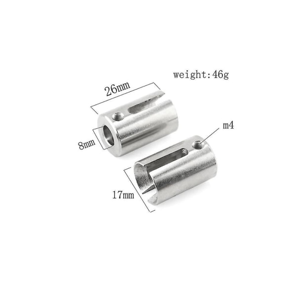 4 st. Ståldrivaxlar CVD Drivaxlar med Splined Hjulhex för E- 2.0 86086-4 1/10 RC Bil Uppgradering