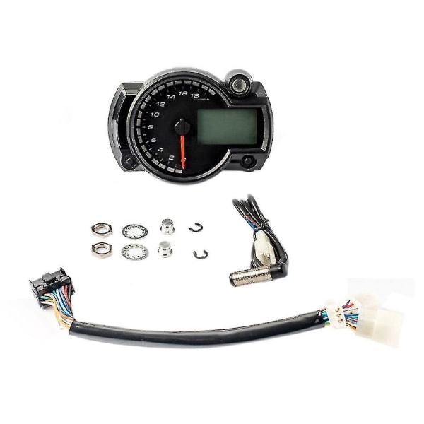 Universal 7-fargers LCD digital motorsykkel kilometerteller speedometer måler instrument justerbar maks 299 km