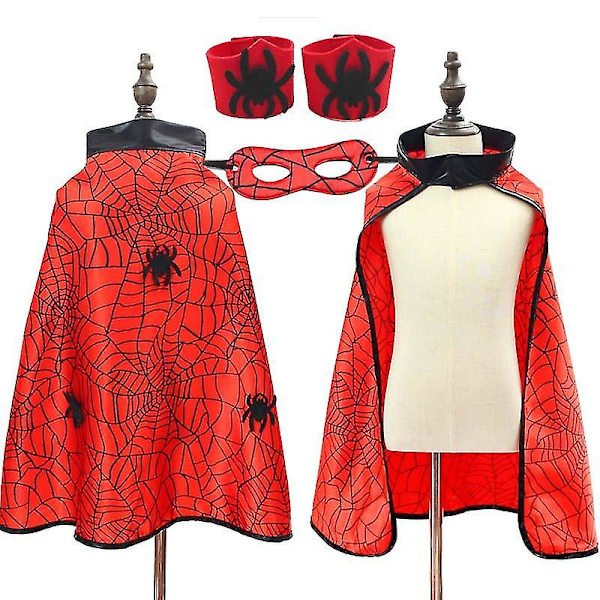Gutter og jenter barn Spider Man kappe maske håndleddsbånd sett barn Spider Man kappe kappe sett barn jul Halloween superhelt Spider Man kostymer