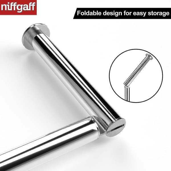 Frittstående Toalettpapirholder, Foldbar Papirrullholder i Rustfritt Stål, Toalettpapirholder Stativ for Bad, Anti-Rust Sockel Frittstående Toalett