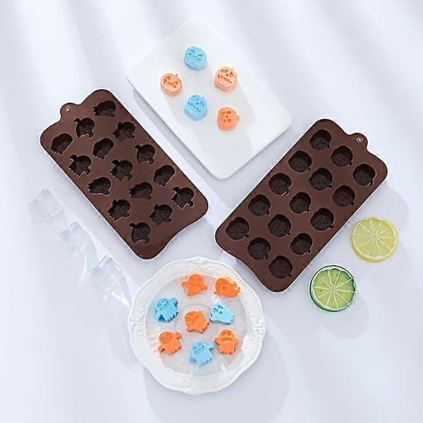 Græskarformet fleksibel form til chokolade, fondant, kagepynt, bagning, isterningebakke og laksegl Ghost