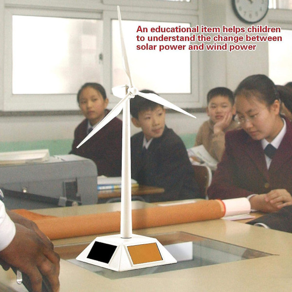 Vindmøllemodell - Solcelledrevet 3d vindmøllemodell montert håndverk vindturbin Barn Barn Utdanning Læring Morsomt leketøy Gave Kompatibelt hjemmekontor des.