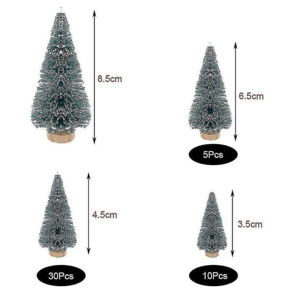 50 stk Miniature kunstigt juletræ Små snefrosttræer Fyr