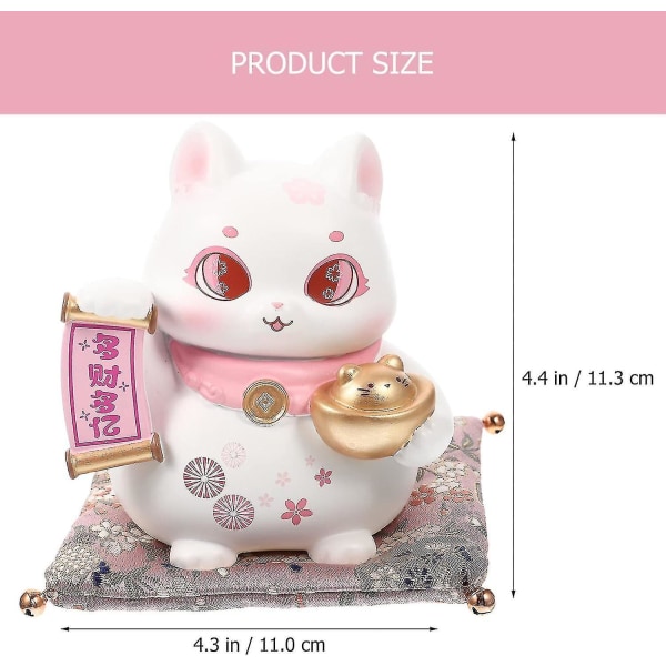Dekorasjoner til stuer Maneki Neko Kattedekor: Lucky Fortune Cat Figurines Japansk Fengshui Cat Statue Resin Kitte