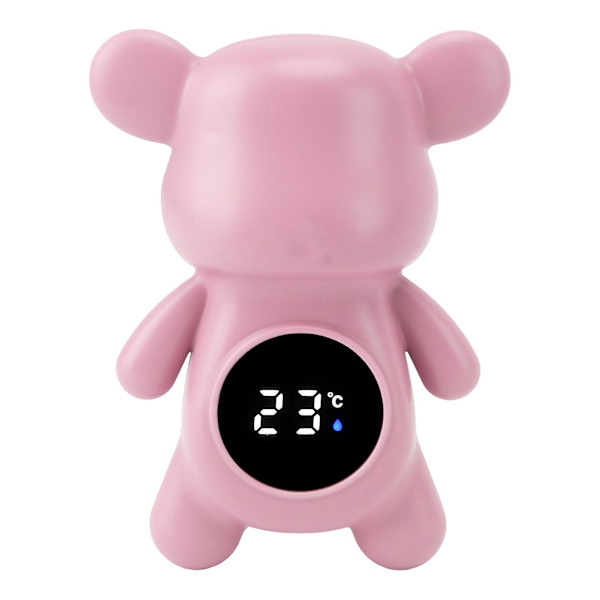 Baby badetermometer - Bjørn form, sikkerhedsdisplay, stuetemperatur, pink