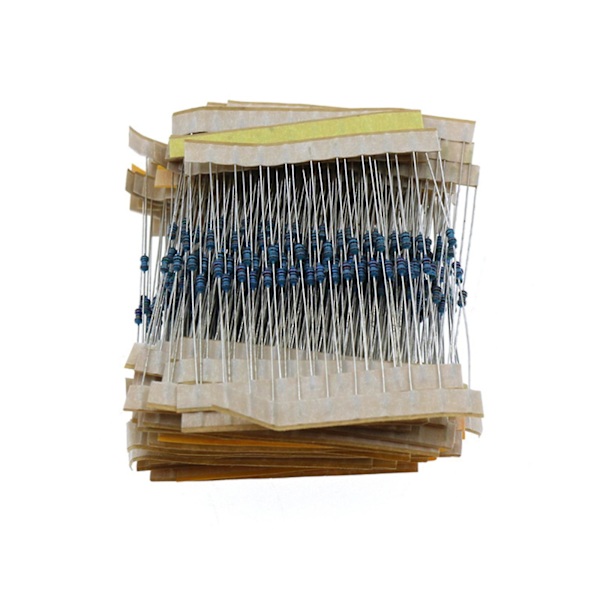 640 stk. 64 værdier 1r - 10mr 1/6w 1% metalfilm modstande assorteret sæt