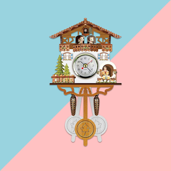 Cuckoo Cuckoo Veggklokke Kimealarm Retro Klokke Tre Stueklokke