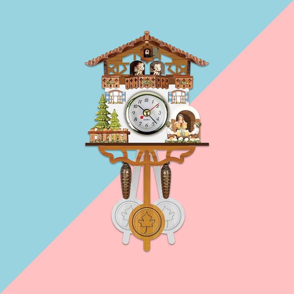 Gök Gök Väggklocka Klocka Alarmklocka Retro Klocka Trä Vardagsrumsklocka