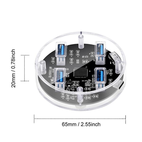 4-portars USB-hubb USB 3.0 transparent laddare 5 gbps bärbar USB-splitter