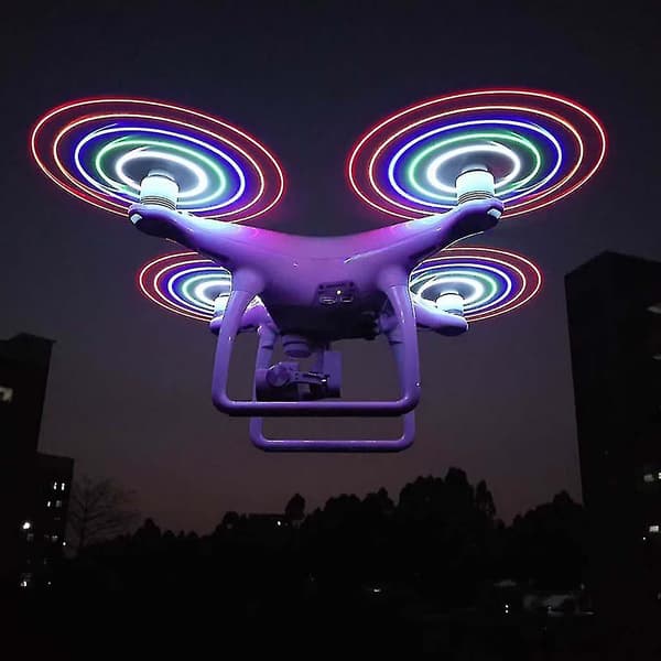 2x Genopladelige LED-lys, Propelflash-rekvisitter, 3/4 Uav