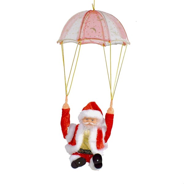 Kreativ Nyhet Elektrisk Musik Parachute Snurrande Stunt Tomte Leksak Julgåva Dekoration parachute santa red box