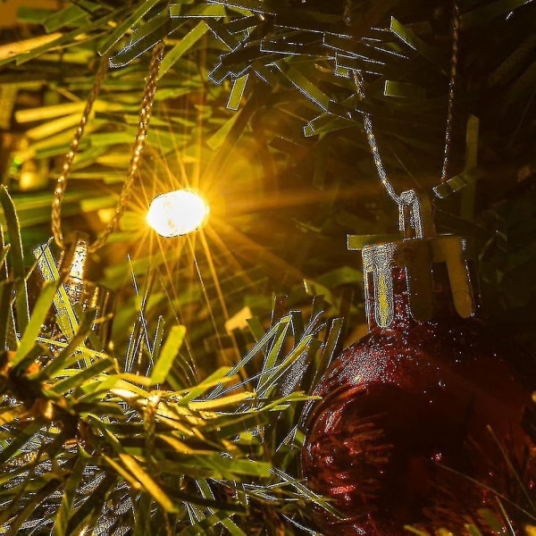 22-tums bordsskiva julgran Mini konstgjord julgran med 30 led-lampor & 24 st jul