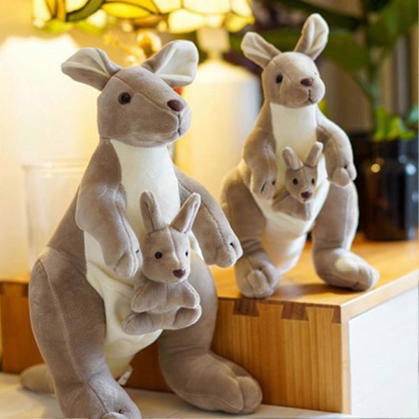 Äiti ja vauva kenguru -pehmolelu Seisova eläin Plushie-nukke Unipehmuste Koti-sisustus Lapset Tyttöystävä Aikuiset Syntymäpäivä Joululahja 35cm