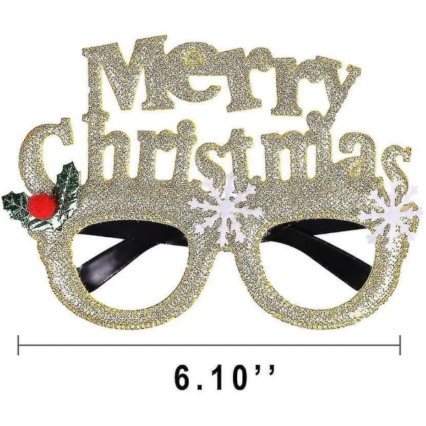 12 Stk Julebriller Glitter Fest Briller Stel Julepynt Kostume Brille