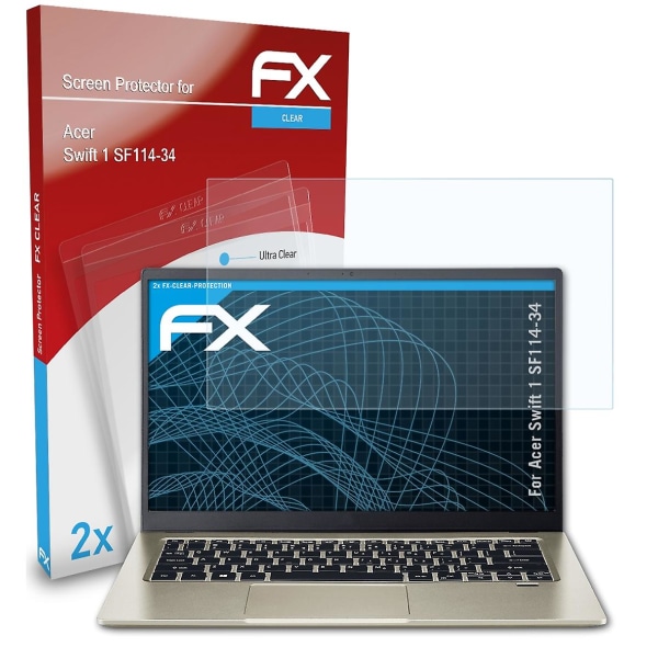 atFoliX 2x skyddsfolie kompatibel med Acer Swift 1 SF114-34 Displayskyddsfolie klar
