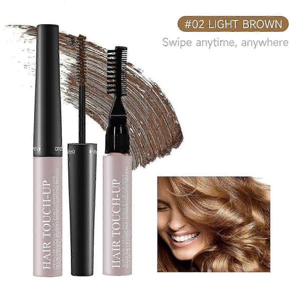 Hårmascara Rotfärg Semi-permanent Hårfärg Tillfällig Borstfärg Vattentät Långvarig Gråhårstäckning Skäggfärg Hårfärg_jfu Light Brown