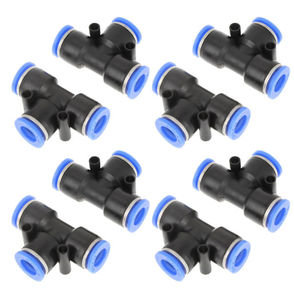 10mm T-typ pneumatisk kontakt luftledning snabbkoppling rörkoppling - 10 st