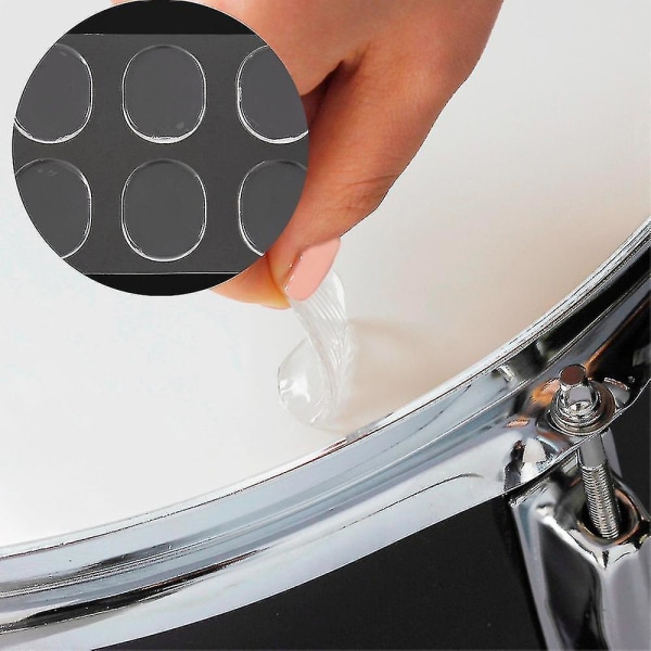 6 stk/sæt Snare Drum Mute Pad Drum Damper Gel Pads Snare Drum Lyddæmper Mute Transparent Percussion In