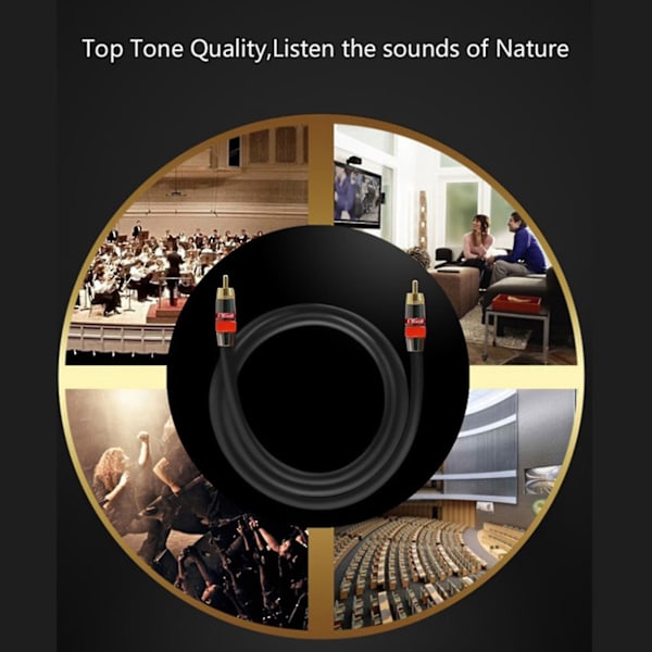 2x Digital Audio RCA Kabel Premium Stereo RCA til RCA Koaksial SPDIF Kabel Han Speaker Hifi Subwoofer