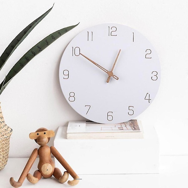 Nordisk 3D träväggklocka stor modern design heminredning sovrum tyst Oclock Nixie klocka vägg K