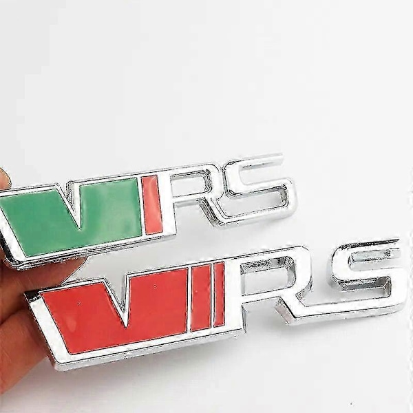 3D Metall VRS Logotyp Bil Frontgrill Emblem Badge Bagageutrymme Dekal För Skoda Octavia 3 2 A5 A7 Mk3 Mk2 Kodiaq Superb Fabia Tillbehör sticker red black