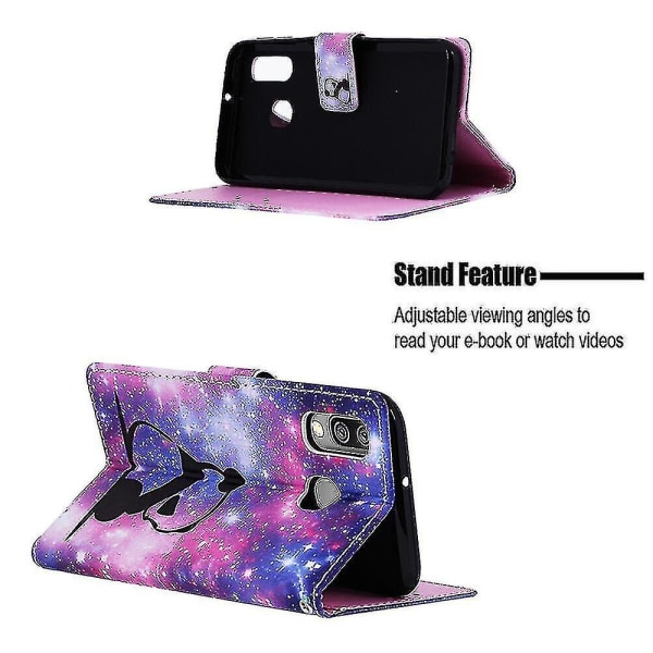 Yhteensopiva Samsung Galaxy A40 case nahkaisen cover kanssa, jossa on korttipaikkateline -jalustakuvio - Panda